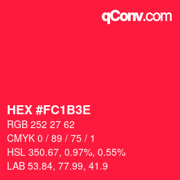 Color code: HEX #FC1B3E | qconv.com