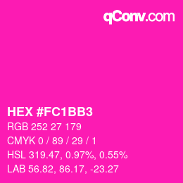 Color code: HEX #FC1BB3 | qconv.com