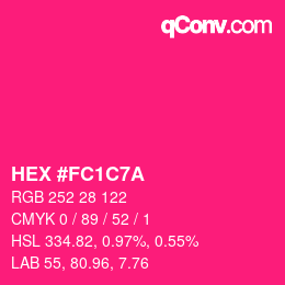 Color code: HEX #FC1C7A | qconv.com