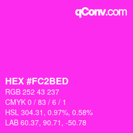 カラーコード: HEX #FC2BED | qconv.com