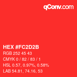 Color code: HEX #FC2D2B | qconv.com
