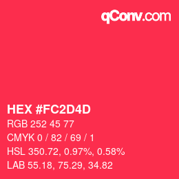Color code: HEX #FC2D4D | qconv.com