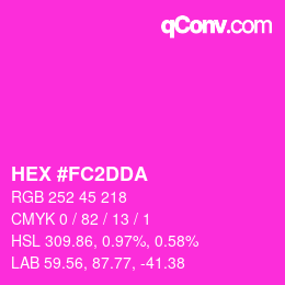 Color code: HEX #FC2DDA | qconv.com