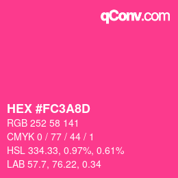 Color code: HEX #FC3A8D | qconv.com