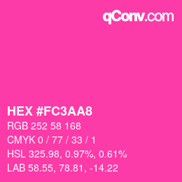 カラーコード: HEX #FC3AA8 | qconv.com
