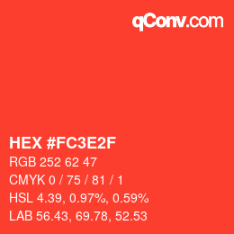 Color code: HEX #FC3E2F | qconv.com