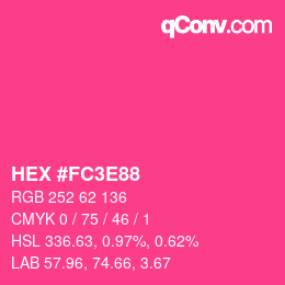 Color code: HEX #FC3E88 | qconv.com