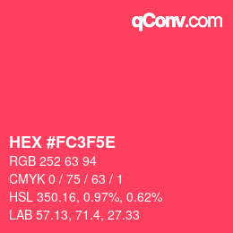 Código de color: HEX #FC3F5E | qconv.com