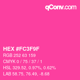 カラーコード: HEX #FC3F9F | qconv.com