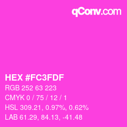 Color code: HEX #FC3FDF | qconv.com
