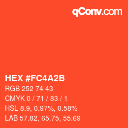 カラーコード: HEX #FC4A2B | qconv.com