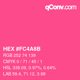 Farbcode: HEX #FC4A8B | qconv.com