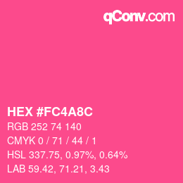 Color code: HEX #FC4A8C | qconv.com