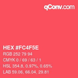 カラーコード: HEX #FC4F5E | qconv.com