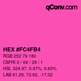 カラーコード: HEX #FC4FB4 | qconv.com