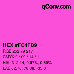 カラーコード: HEX #FC4FD9 | qconv.com