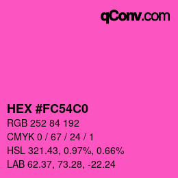 カラーコード: HEX #FC54C0 | qconv.com