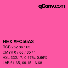 颜色代码: HEX #FC56A3 | qconv.com
