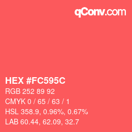 Color code: HEX #FC595C | qconv.com