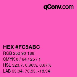 Código de color: HEX #FC5ABC | qconv.com