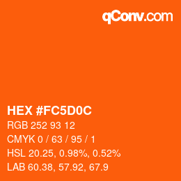 Color code: HEX #FC5D0C | qconv.com