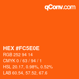 Color code: HEX #FC5E0E | qconv.com