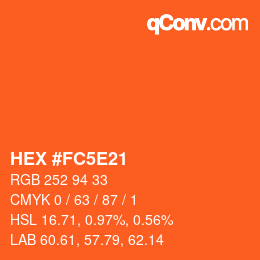 Color code: HEX #FC5E21 | qconv.com