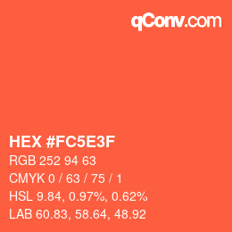 カラーコード: HEX #FC5E3F | qconv.com