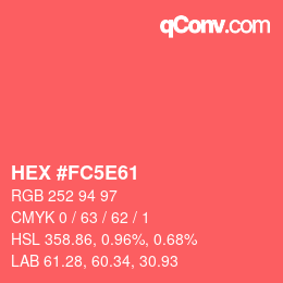 Color code: HEX #FC5E61 | qconv.com