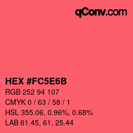 Color code: HEX #FC5E6B | qconv.com