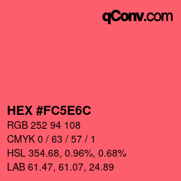 カラーコード: HEX #FC5E6C | qconv.com