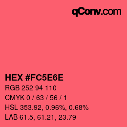 Código de color: HEX #FC5E6E | qconv.com