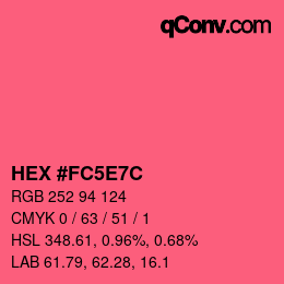 Color code: HEX #FC5E7C | qconv.com