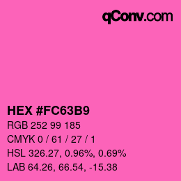 Color code: HEX #FC63B9 | qconv.com