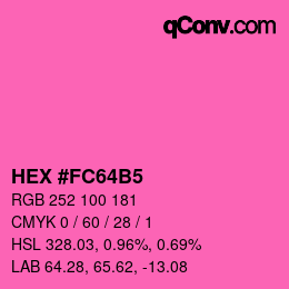 颜色代码: HEX #FC64B5 | qconv.com