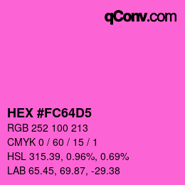 カラーコード: HEX #FC64D5 | qconv.com
