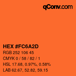 Color code: HEX #FC6A2D | qconv.com