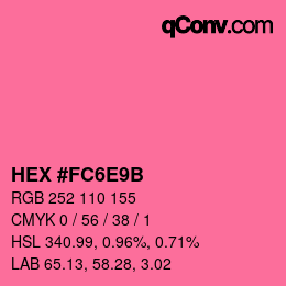 カラーコード: HEX #FC6E9B | qconv.com