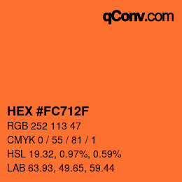 Color code: HEX #FC712F | qconv.com