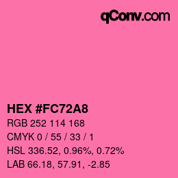 Color code: HEX #FC72A8 | qconv.com