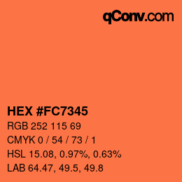 Farbcode: HEX #FC7345 | qconv.com