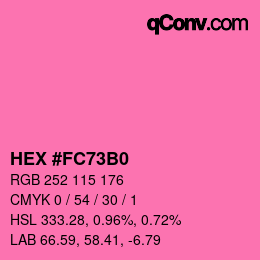 カラーコード: HEX #FC73B0 | qconv.com