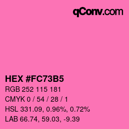 カラーコード: HEX #FC73B5 | qconv.com