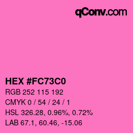 Color code: HEX #FC73C0 | qconv.com