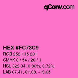 Color code: HEX #FC73C9 | qconv.com