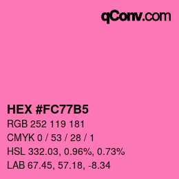 カラーコード: HEX #FC77B5 | qconv.com