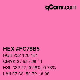カラーコード: HEX #FC78B5 | qconv.com