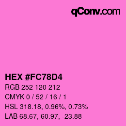 カラーコード: HEX #FC78D4 | qconv.com