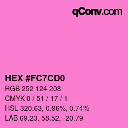 Farbcode: HEX #FC7CD0 | qconv.com