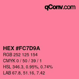 カラーコード: HEX #FC7D9A | qconv.com